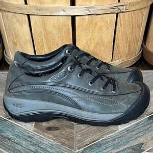 Keen Toyah Gray Leather Casual Hiking Walking Comfort Sneakers Shoes Womens 6.5